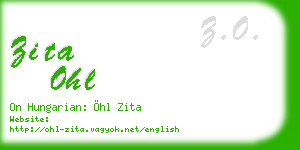 zita ohl business card